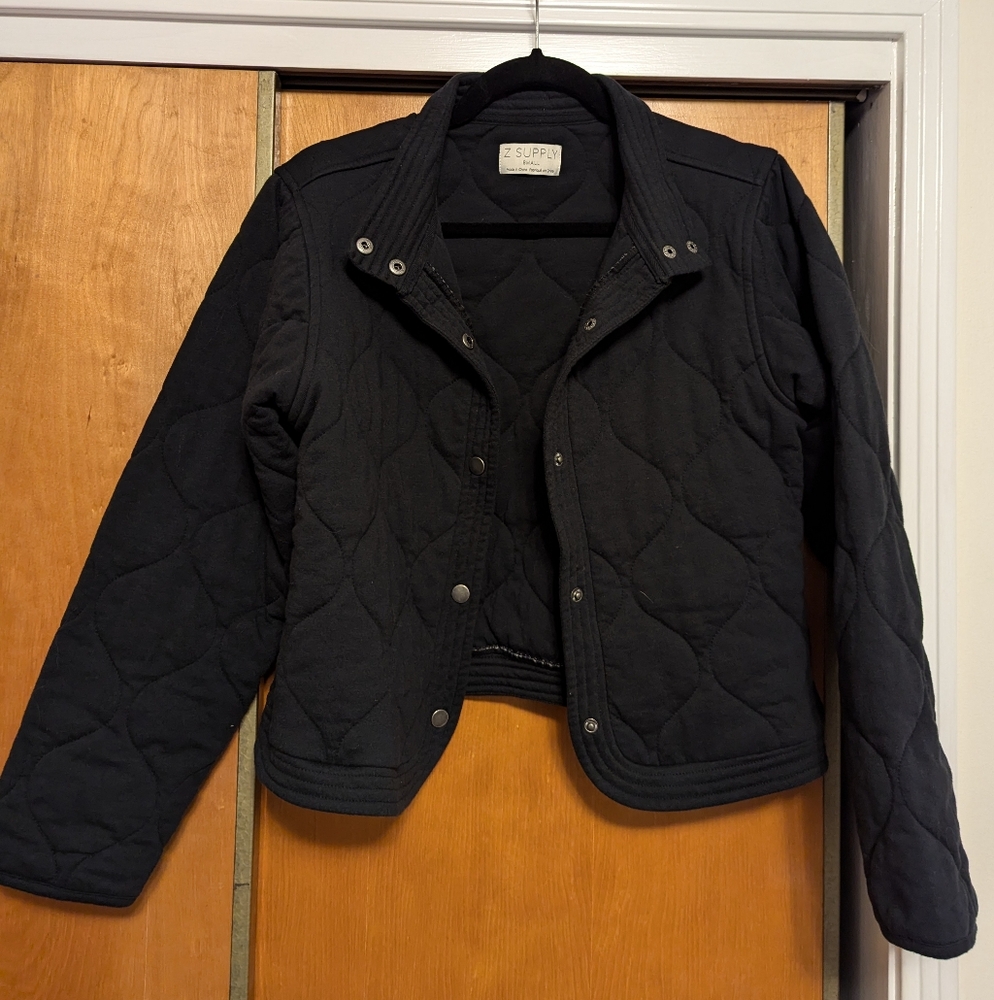 Z Supply quilted waist length jacket, size small black